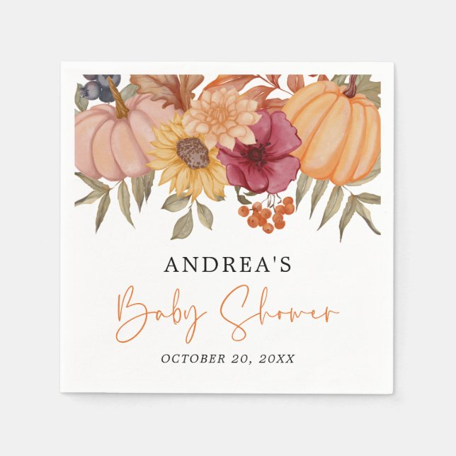 Guardanapo De Papel Chá de fraldas de Flor de outono de Bomba Elegante (Frente)