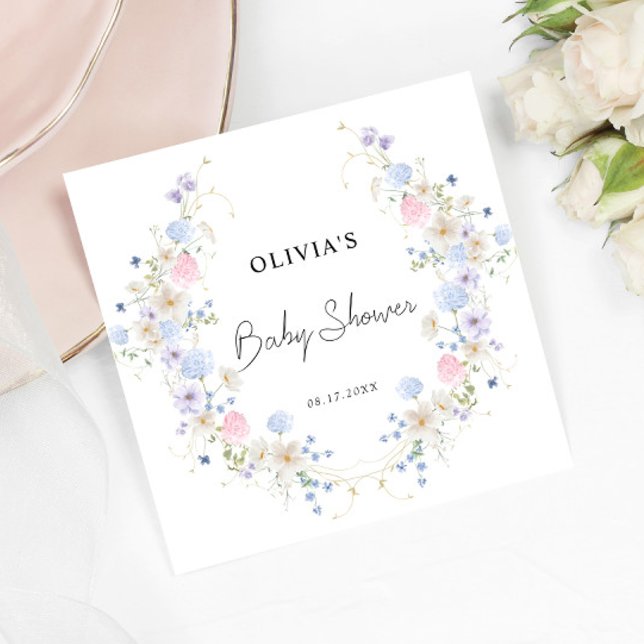 Guardanapo De Papel Chá de fraldas de flor silvestre, rosa, roxo (Criador carregado)