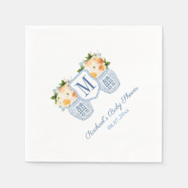 Guardanapo De Papel Chá de fraldas de Flores de Outono Monograma Chino