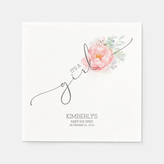 Guardanapo De Papel Chá de fraldas de Flores Rosa, Bonitões (Frente)