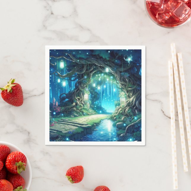Guardanapo De Papel Chá de fraldas de Floresta Encantada Pastel Whimsy (Insitu)