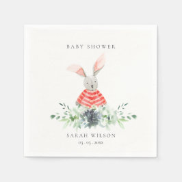 Guardanapo De Papel Chá de fraldas de folhagem de coelhinho rosa-claro