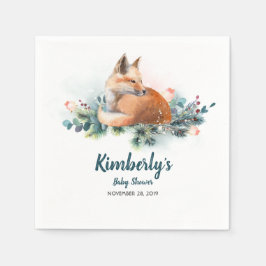 Guardanapo De Papel Chá de fraldas de Fox da Floresta de inverno