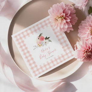 Guardanapo De Papel Chá de fraldas de Frame Gingham de Peach
