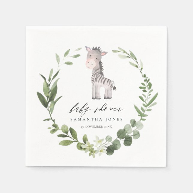 Guardanapo De Papel Chá de fraldas de Frota de Zebra Verde Cura (Frente)