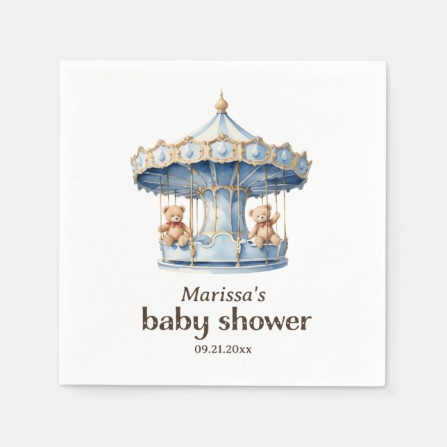 Guardanapo De Papel Chá de fraldas de Garoto Gêmeo do Urso de Teddy Pe (Frente)