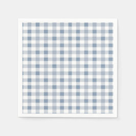 Guardanapo De Papel Chá de fraldas de Gingham de Pequeno Cutie Pie Blu