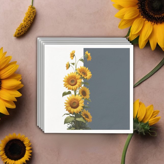 Guardanapo De Papel Chá de fraldas de girassol azul (Criador carregado)