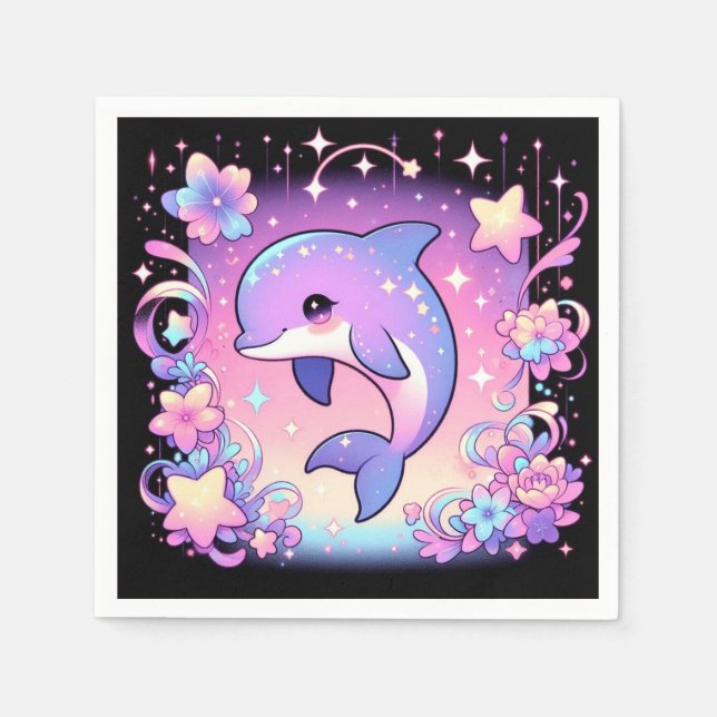 Guardanapo De Papel Chá de fraldas de golfinho majestoso (Frente)