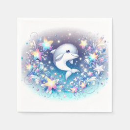 Guardanapo De Papel Chá de fraldas de golfinho moderno divertido