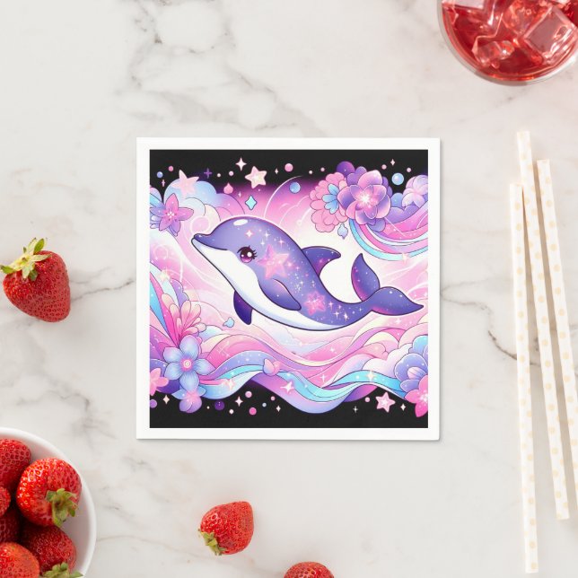 Guardanapo De Papel Chá de fraldas de golfinhos feliz (Insitu)