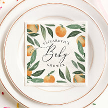 Chá de fraldas de guião floral de citrinos de aqua