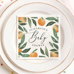 Guardanapo De Papel Chá de fraldas de guião floral de citrinos de aqua