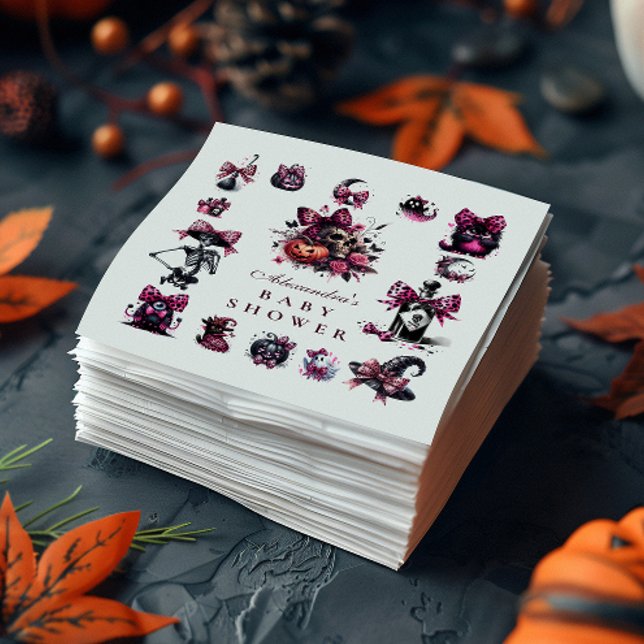 Guardanapo De Papel Chá de fraldas de Halloween Gótico Rosa (Criador carregado)