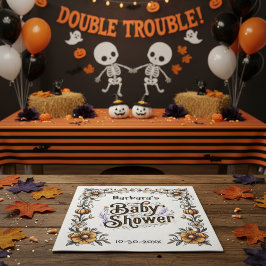 Guardanapo De Papel Chá de fraldas de Halloween Napkin Floral Pumpkin