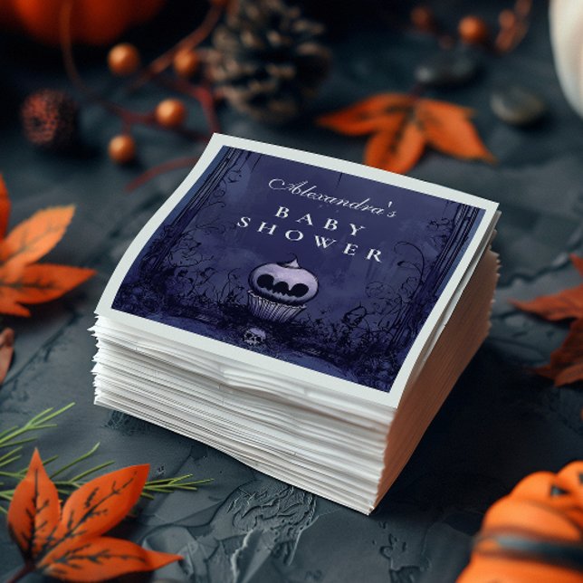 Guardanapo De Papel Chá de fraldas de Halloween Roxo Preto Escuro (Criador carregado)