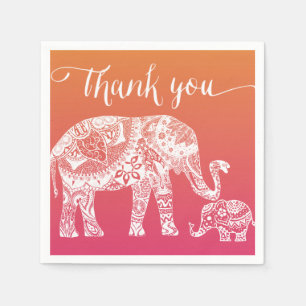Guardanapo De Papel Chá de fraldas de Henna Elephant - Inspiração I