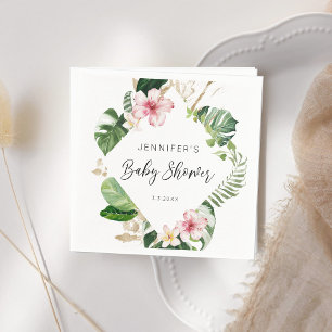 Guardanapo De Papel Chá de fraldas de hibisco floral tropical elegante