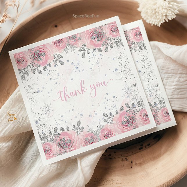 Guardanapo De Papel Chá de fraldas de inverno (Winter Baby Shower Napkins, It's Cold Outside Napkins, Snowflake Baby Shower Napkins, Winter Wonderl)