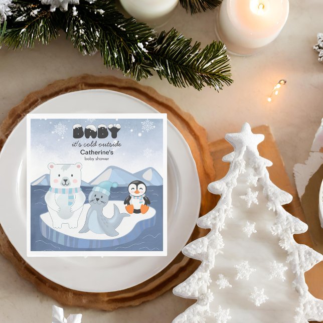 Guardanapo De Papel Chá de fraldas de inverno de Wonderland no Ártico (Criador carregado)