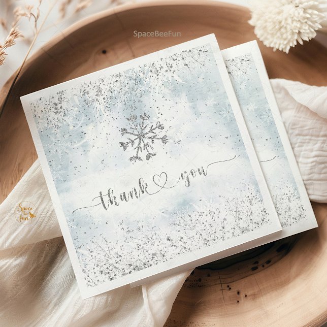 Guardanapo De Papel Chá de fraldas de inverno em floco de neve (little snowflake baby shower,winter baby shower invitation,snowflake baby shower napkins,baby shower)
