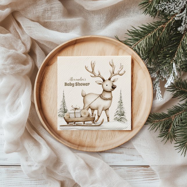 Guardanapo De Papel Chá de fraldas de inverno Rustic Reindeer (Criador carregado)