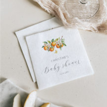 Chá de fraldas de Laranjas de Aquarela Elegante