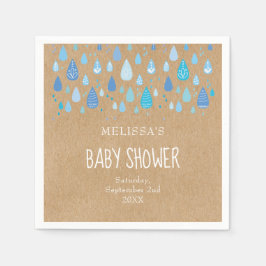 Guardanapo De Papel Chá de fraldas de Lingas de Chuva Azul bonito / Bo