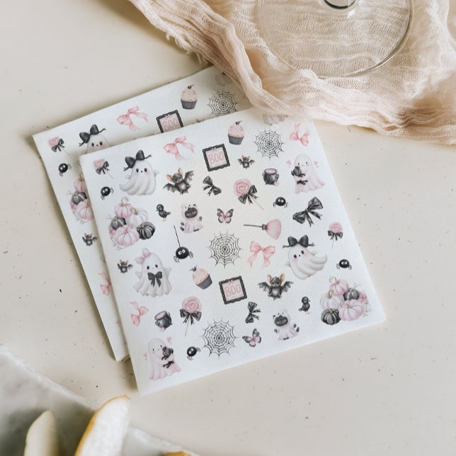 Guardanapo De Papel Chá de fraldas de Menina de Boo Halloween (Criador carregado)