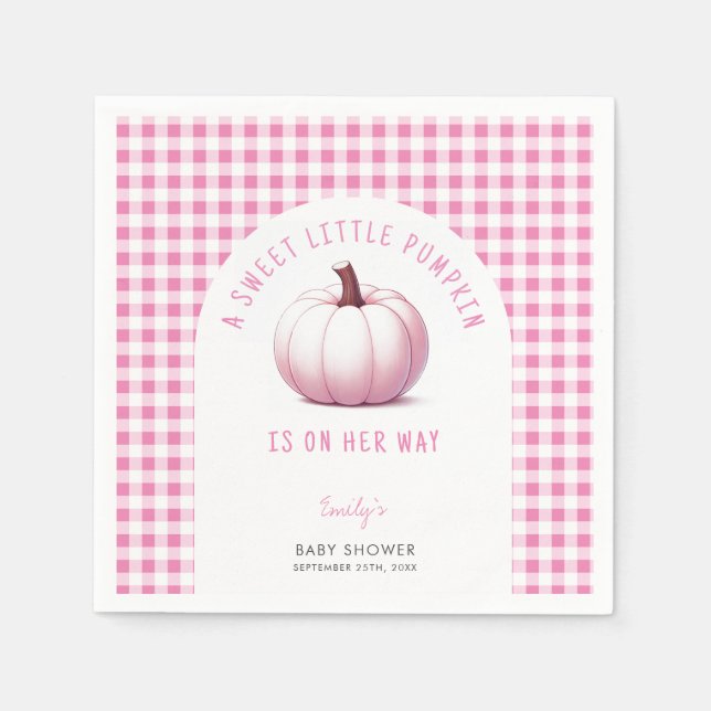 Guardanapo De Papel Chá de fraldas de Menina Rosa-Rosa-Polinês Xadrez  (Frente)