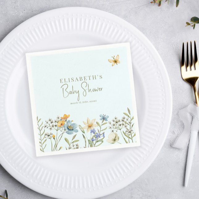 Guardanapo De Papel Chá de fraldas de menino personalizado boho primav (Criador carregado)