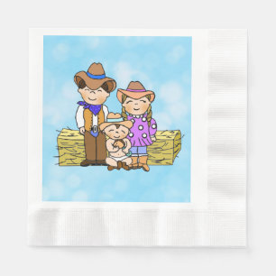 Guardanapo De Papel Chá de fraldas de Meninos Temidos do Cowboy Ocide
