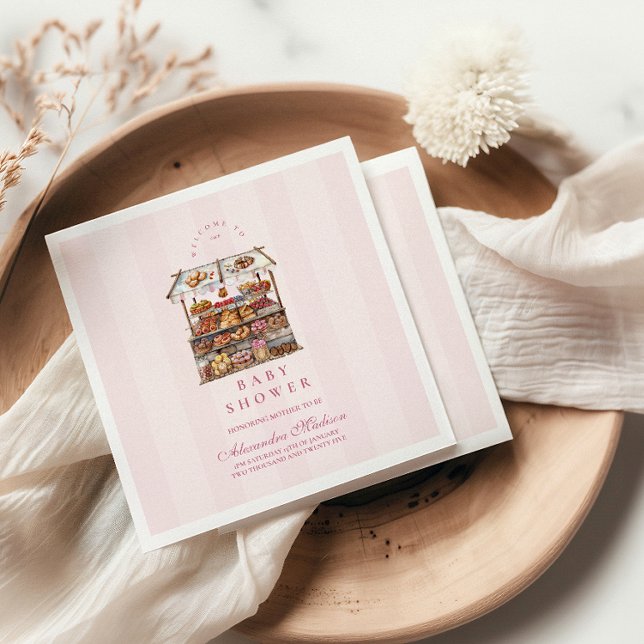 Guardanapo De Papel Chá de fraldas de mercado para agricultores rosa (Criador carregado)