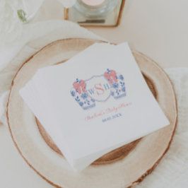 Guardanapo De Papel Chá de fraldas de Monograma de Garota de Aquarela 