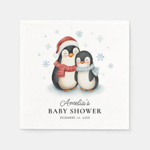 Guardanapo De Papel Chá de fraldas de Natal da Família Pinguim de inve