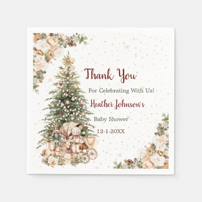 Guardanapo De Papel Chá de fraldas de Natal Neutro de Boho (Frente)