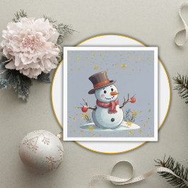 Guardanapo De Papel Chá de fraldas de Neve Azul e Dourado