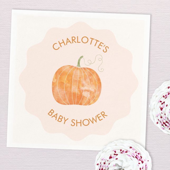 Guardanapo De Papel Chá de fraldas de outono de Bomba Personalizado (Personalized pumpkin autumn fall baby shower party paper napkins)