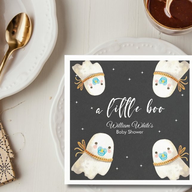 Guardanapo De Papel Chá de fraldas de outono do Fantasma do Bebê (Cute Baby Ghost Halloween Fall Baby Shower Napkins)