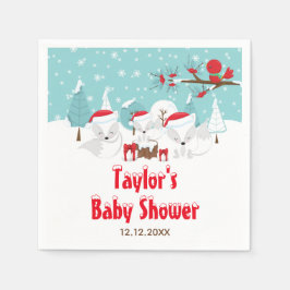 Guardanapo De Papel Chá de fraldas de Pais de Natal da Raposa Árctica