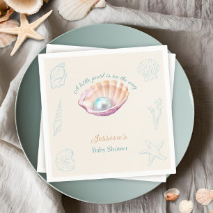 Guardanapo De Papel Chá de fraldas de Pérolas de Seashell Beach
