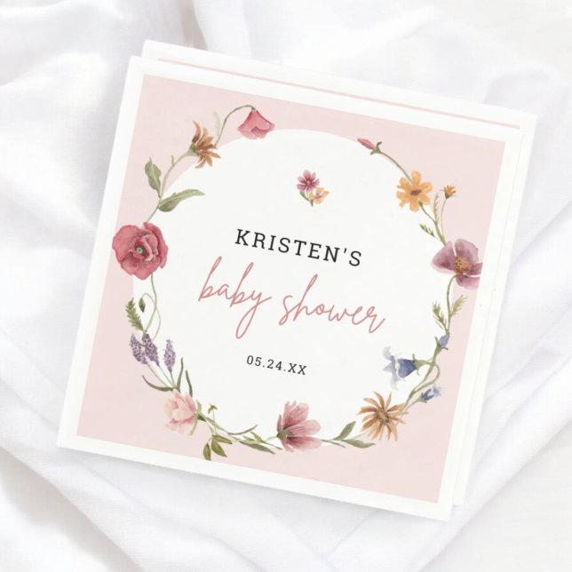 Guardanapo De Papel Chá de fraldas de Primavera de flor selvagem rosa (Criador carregado)