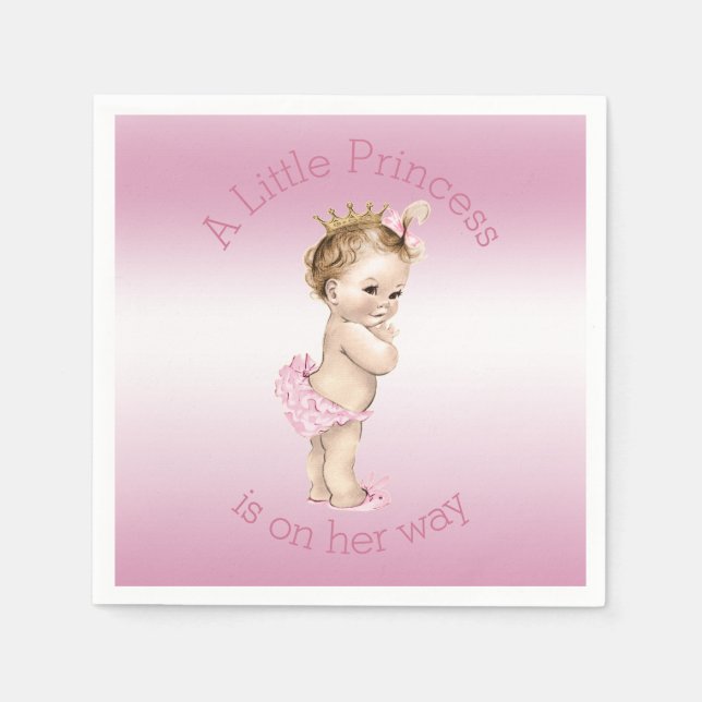Guardanapo De Papel Chá de fraldas de Princesa Rosa (Frente)
