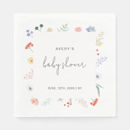 Guardanapo De Papel Chá de fraldas de quadro de Boho Wildflower mínimo