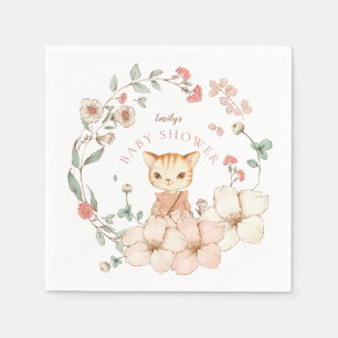 Guardanapo De Papel Chá de fraldas De Rapariga De Gato Bonito Vintage