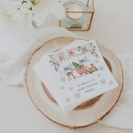 Guardanapo De Papel Chá de fraldas De Rapariga De Pão Rosa De inverno