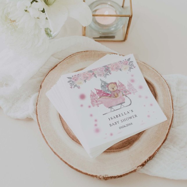 Guardanapo De Papel Chá de fraldas De Rapariga De Pia Rosa-Rosa (Criador carregado)