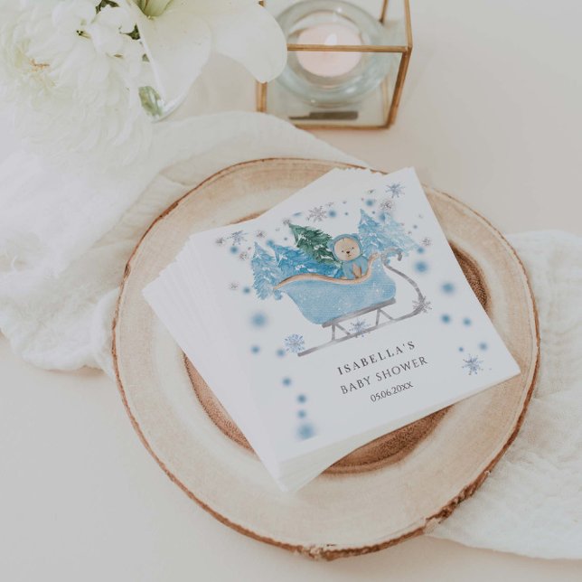 Guardanapo De Papel Chá de fraldas de Rapaz Dormente Azul (Criador carregado)