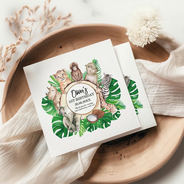 Guardanapo De Papel Chá de fraldas de Rapazes da Selva Tropical Safari (Criador carregado)