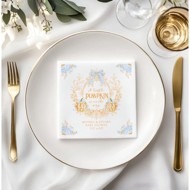 Guardanapo De Papel Chá de fraldas de Rapazes Elegante Pumpkin Toile C (Criador carregado)